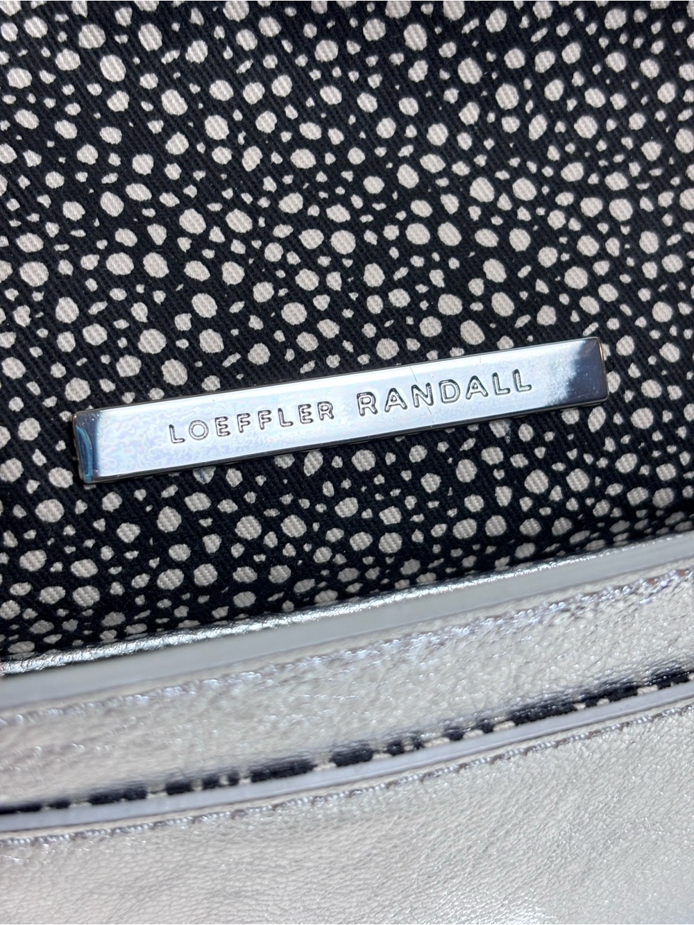 Loeffler Randall Silver Leather Metallic Crossbody Bag - Picture 13 of 16